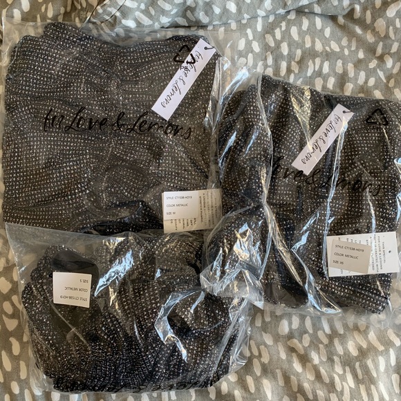 For Love & Lemon Ava Glitter Crop Top in Metallic - Picture 7 of 8